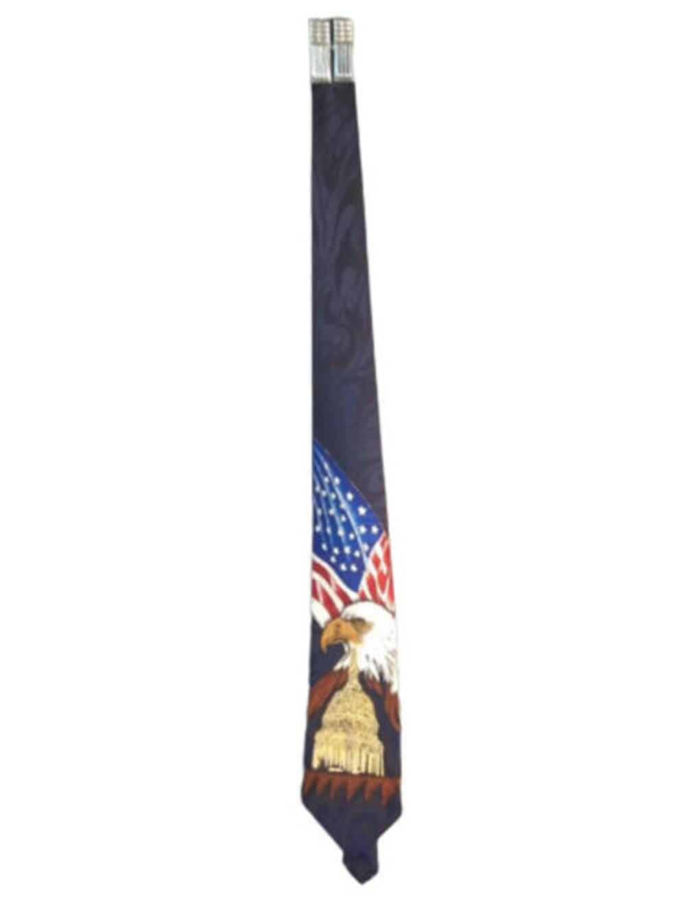Steven Harris Majestic Bald American Eagle USA Flag Capitol Building Tie Handmad